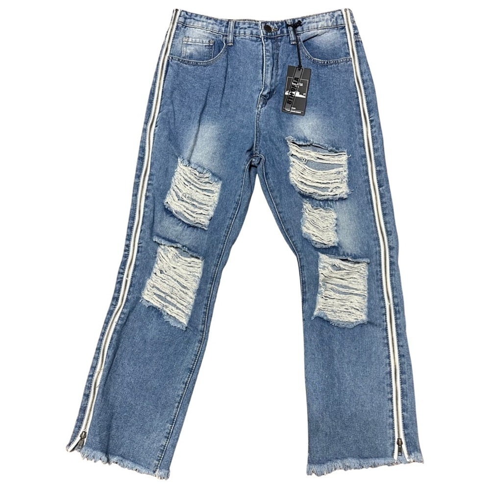 8th of LA NWT denim zippered jeans Large